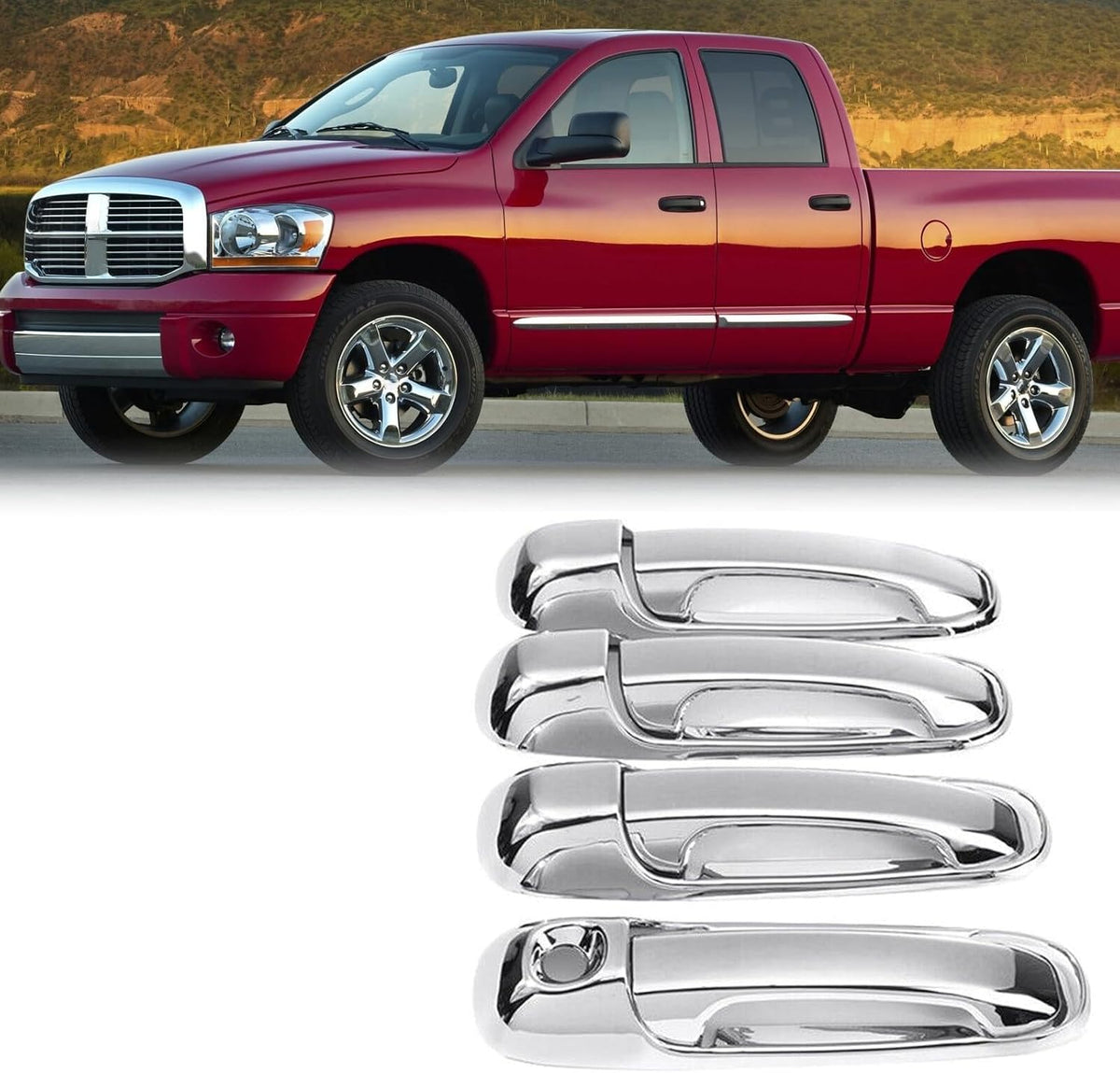 ya 10 9.16 baidi Fit 2002-2008 for Dodge for Ram 1500/2003-2009 for Ram 2500 3500 Chrome Door Handle Covers