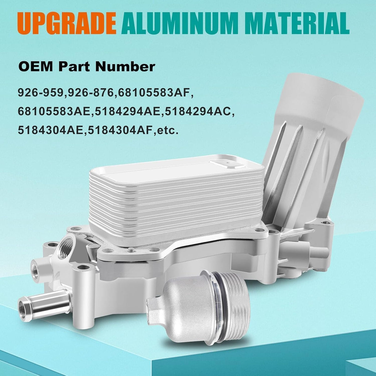 ya 15 10.19 zhengce Full Aluminum Engine Oil Cooler Filter Housing Assembly Fit for Dodge for