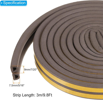 ya 26 10.21 baidi 4 Rolls 19.7Ft 7/20W x 5/16T EPDM Weather Stripping Door Seal, Brown