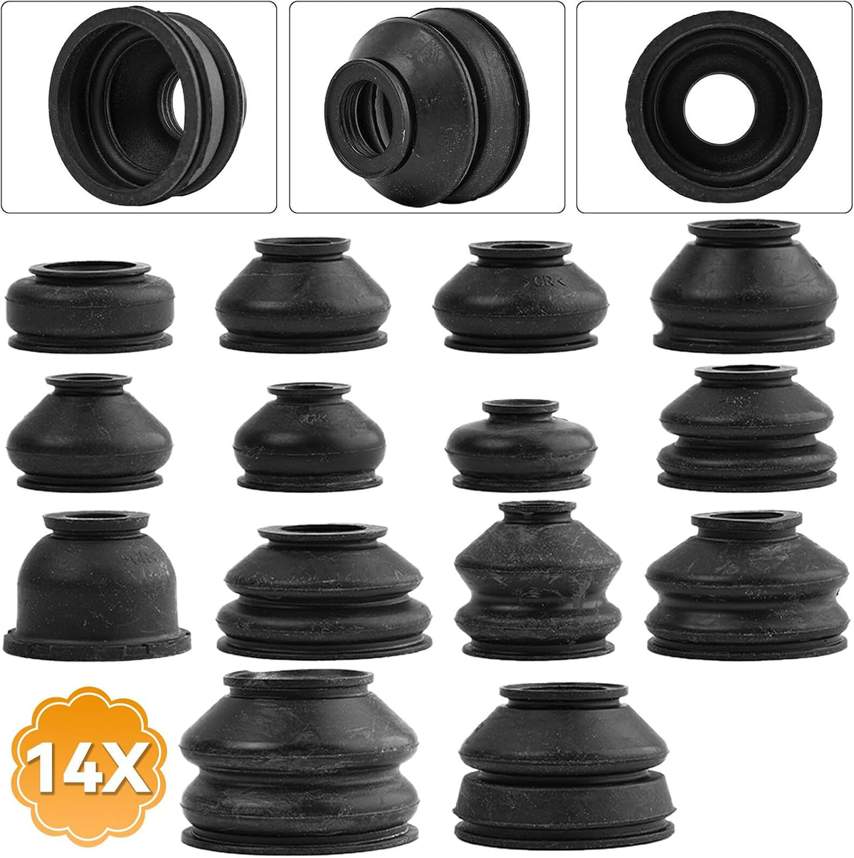 ya 9 10.24 14X Universal Rubber Ball Joint Rubber Dust Boot Cover Track Rod End Set Kits