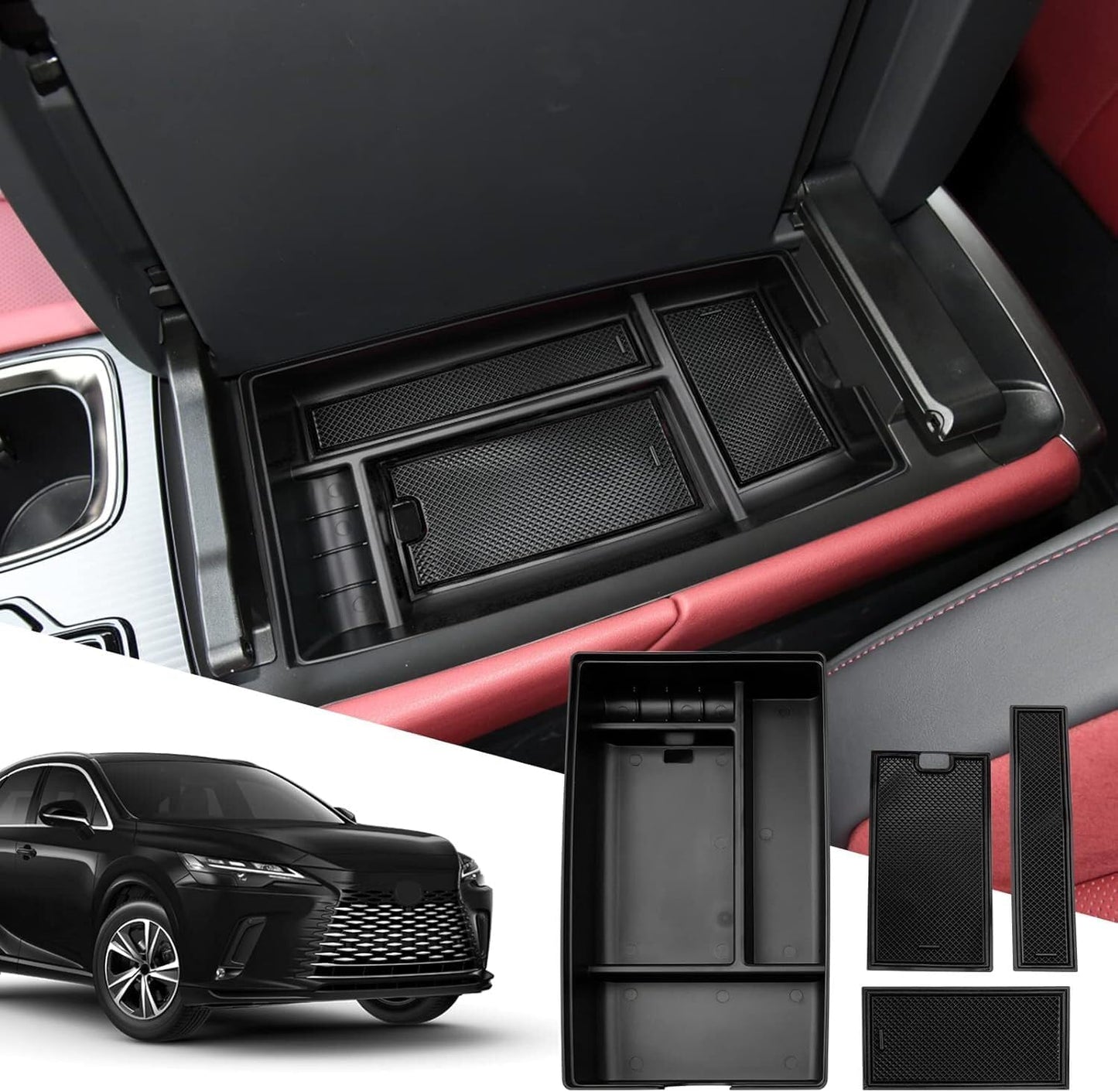 ya 5 8.10 Fit 2023-2024 for Lexus RX500h F Sport Center Console Armrest Storage Box Organizers