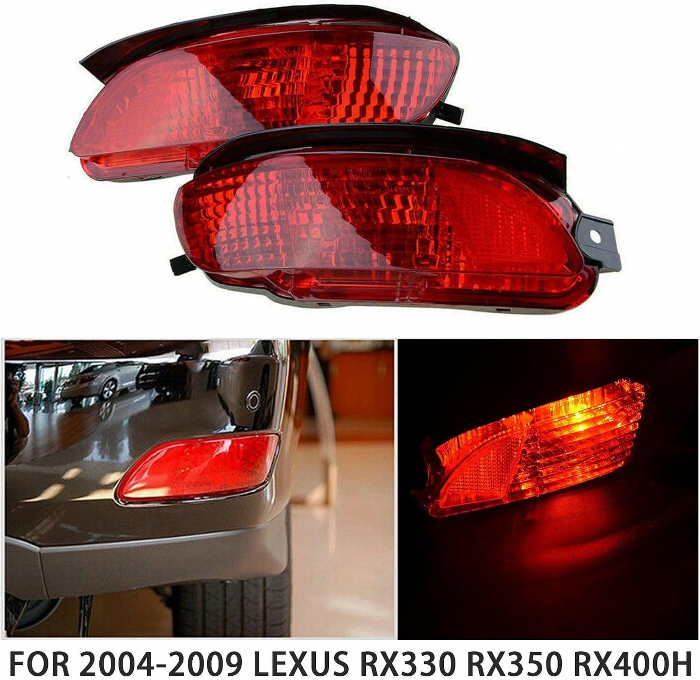 ya 4 8.24 baidi Rear Bumper Lights Red Marker Lamps Pair For 04-09 for Lexus RX330 RX350 RX400H AT