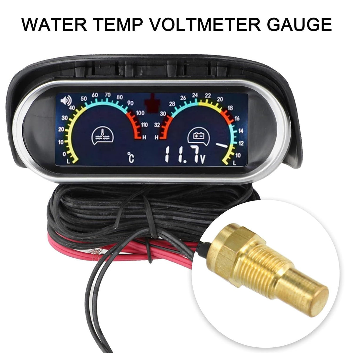 ya 23 10.7 baidi Car Water Temp Gauge with Digital LCD Display and Voltage Meter Sensor