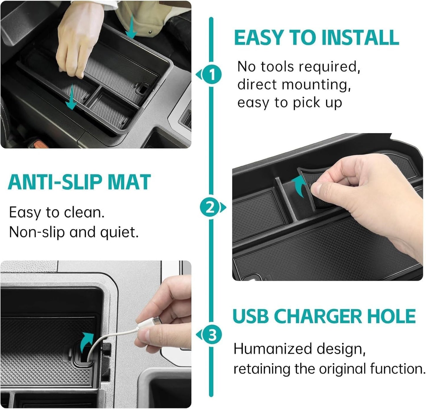 ya 5 8.10 for Land Cruiser Prado 250 2024-2025 Center Console Storage Box Organizer Tray