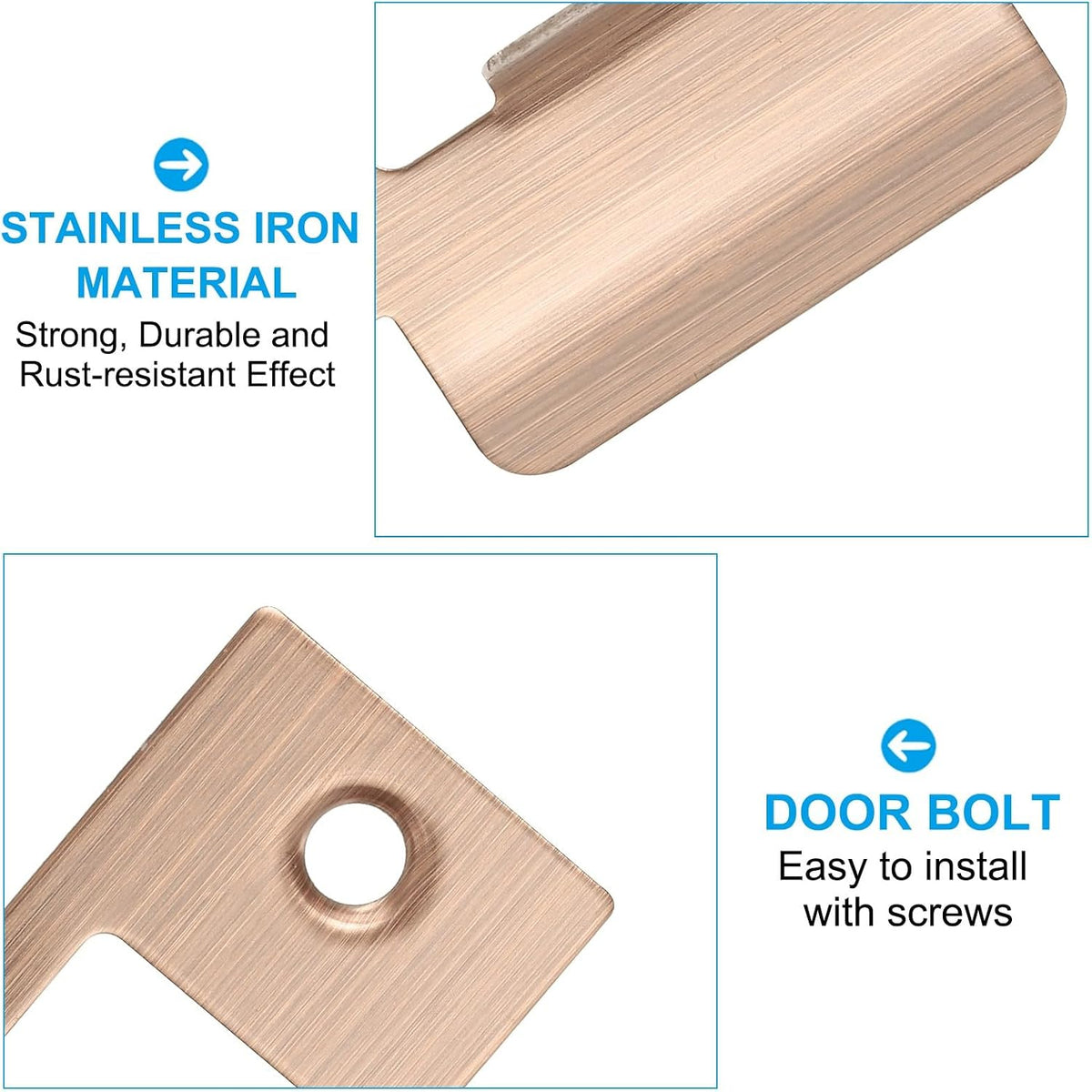 ya 26 10.21 baidi 2-3/4 Stainless T Strike Door Lock Strike Plate, Red Bronze 2 Pcs