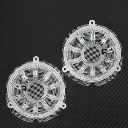 ya 7 8.24 baidi Chrome Front Speaker Grill Masks Cover Fit for Harley Touring Glide 2014-2023
