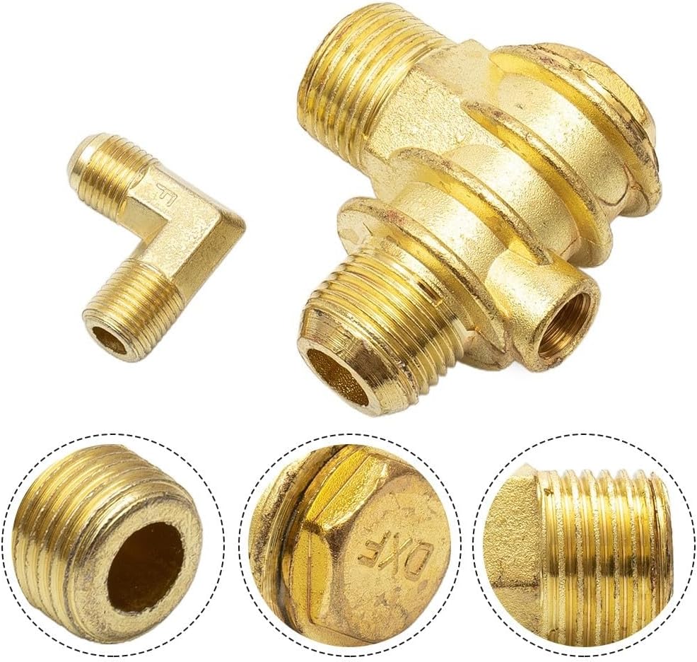 ya 26 10.21 baidi 3-Port Check Valve Brass Male-Threaded Workshop Replacement Air Compressor New