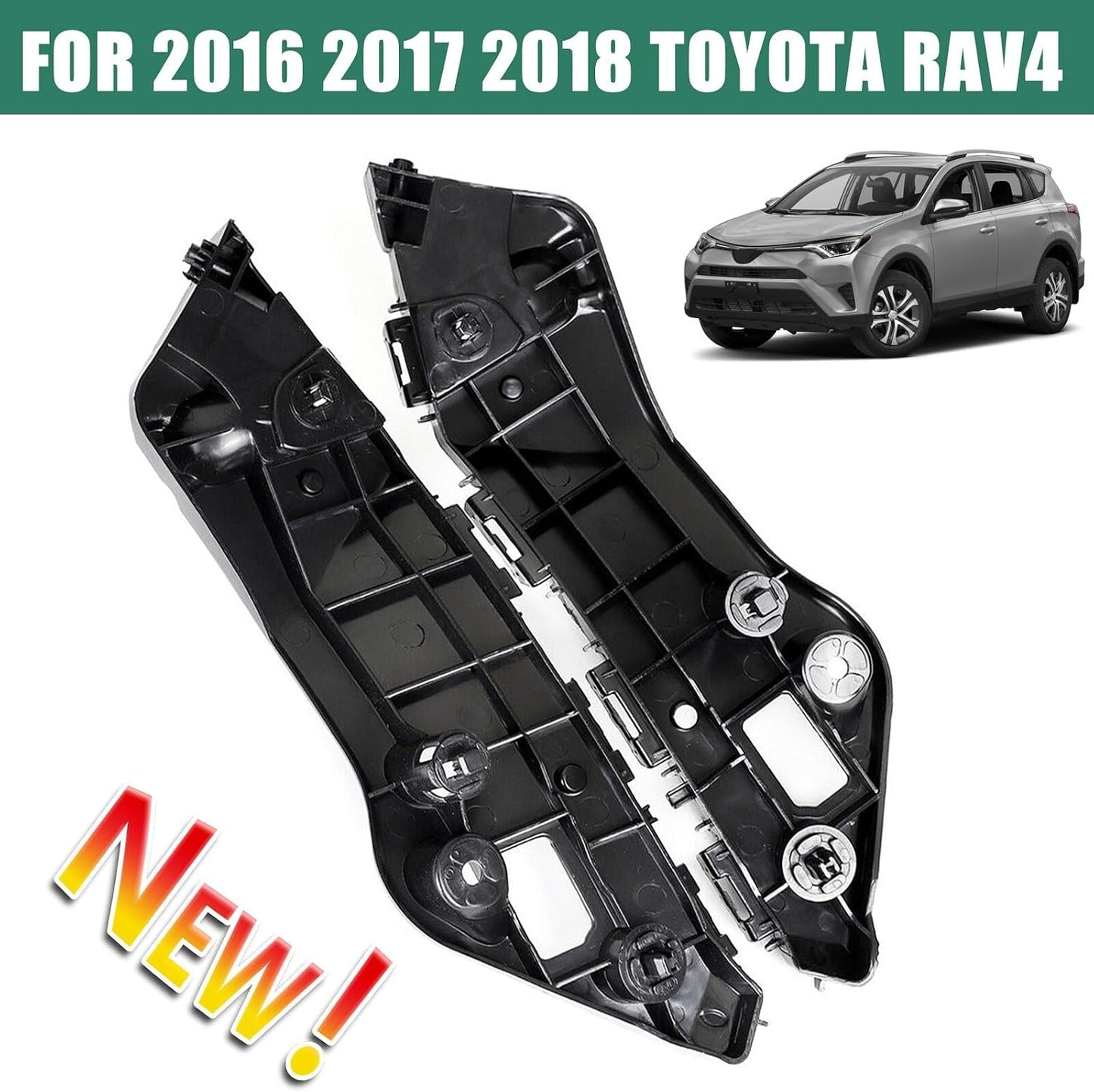 ya 5 8.10 for 2016 2017 2018 for Toyota RAV4 Front Bumper Brackets Retainers Left & Right