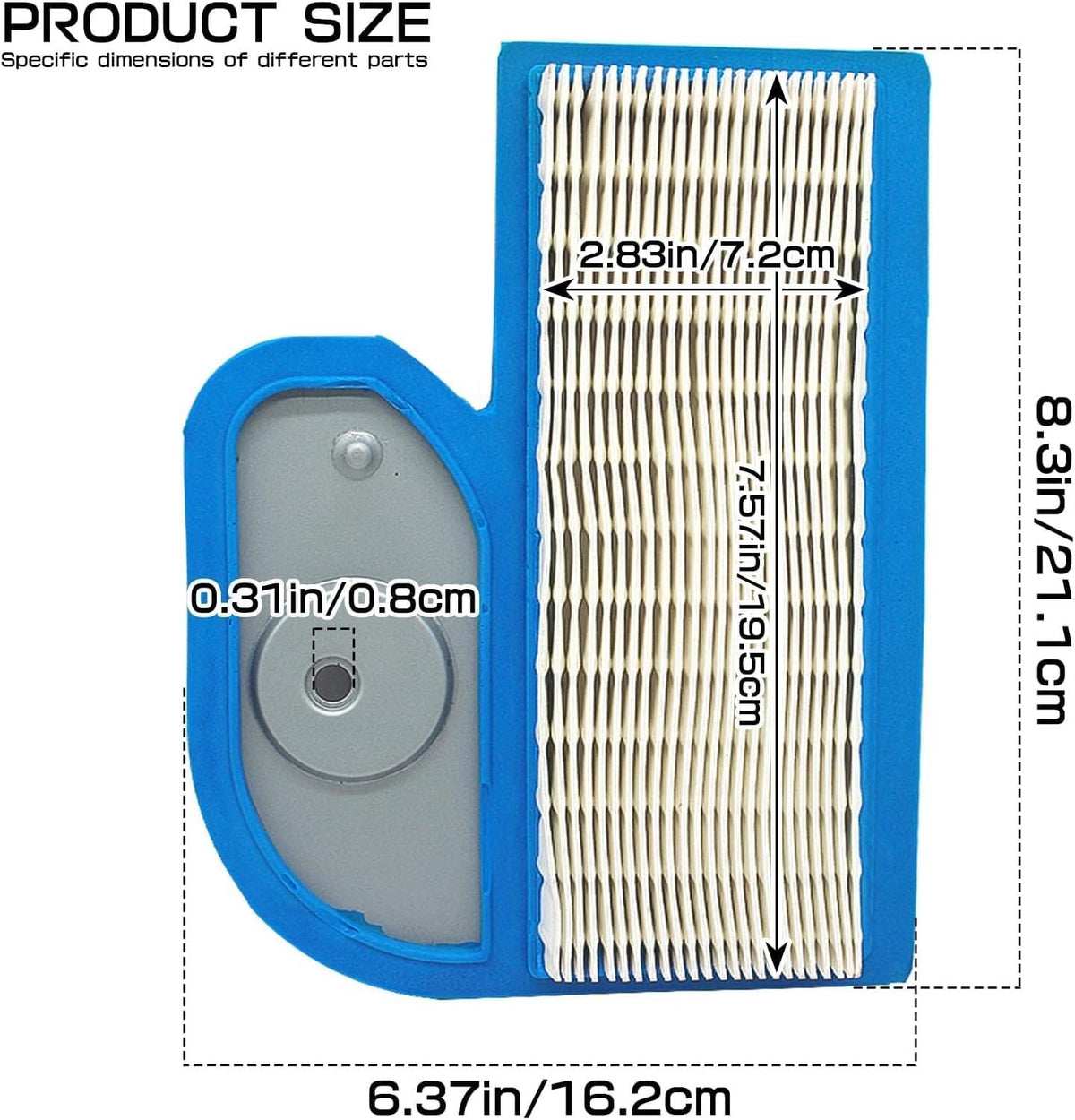 ya 23 10.7 baidi Air Filter for Gravely 988104,988108,988109,988117,988123,988124,988125,988126