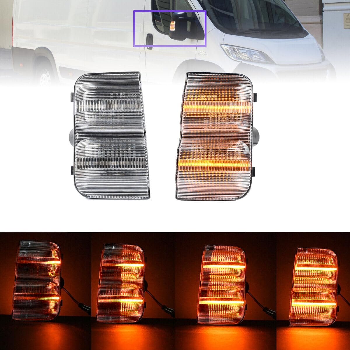 ya 11 9.14 zhengce Dynamic LED Side Mirror Turn Signal Lights for 14-22 for Ram Promaster 1500