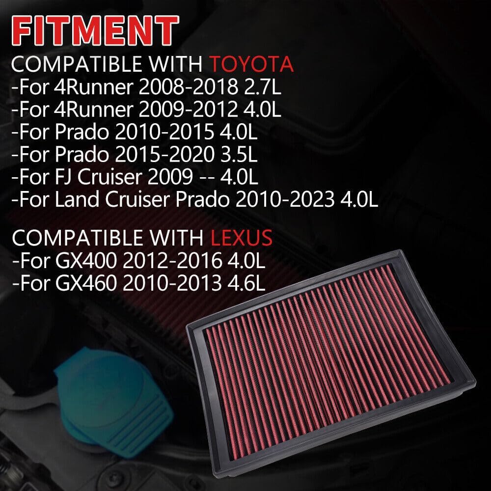 ya 13 9.15 baidi 33-2438 Engine Air Intake Filter Fit for 2010-2024 for 4Runner FJ Cruiser 4.0L GX460