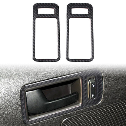 ya 9 10.24 Carbon Fiber Interior Door Handle Bowl Trim Cover for Ford for Mustang 2009