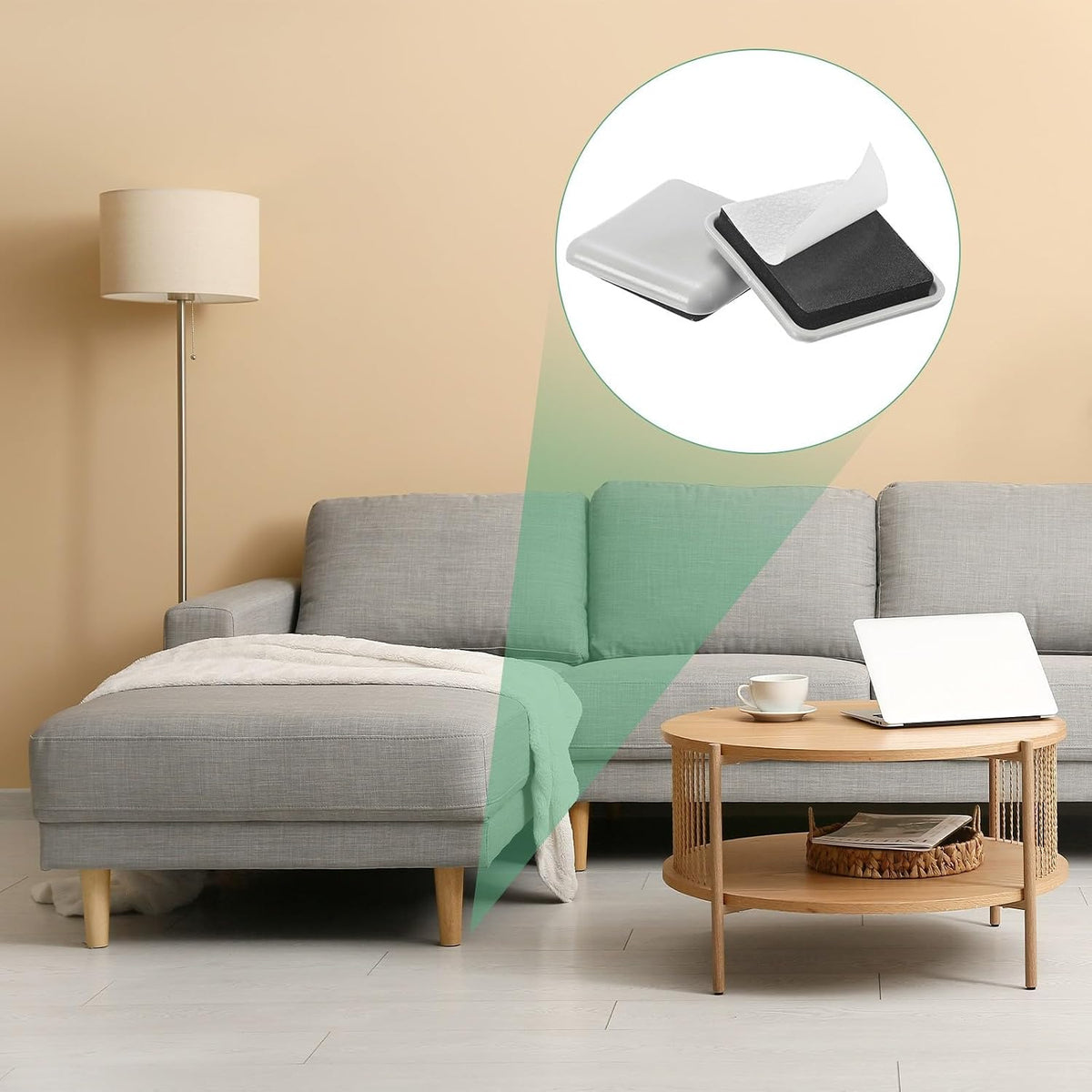 ya 26 10.21 baidi 16-Pack Furniture Sliders 1.57 Square Self-Adhesive Mover Glides Square [Beige]
