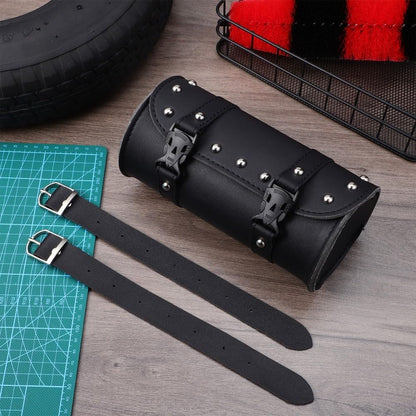 ya 11 9.14 baidiUniversal Motorcycle Saddlebag Waterproof Tool Bag Mounting Strap Round Storage