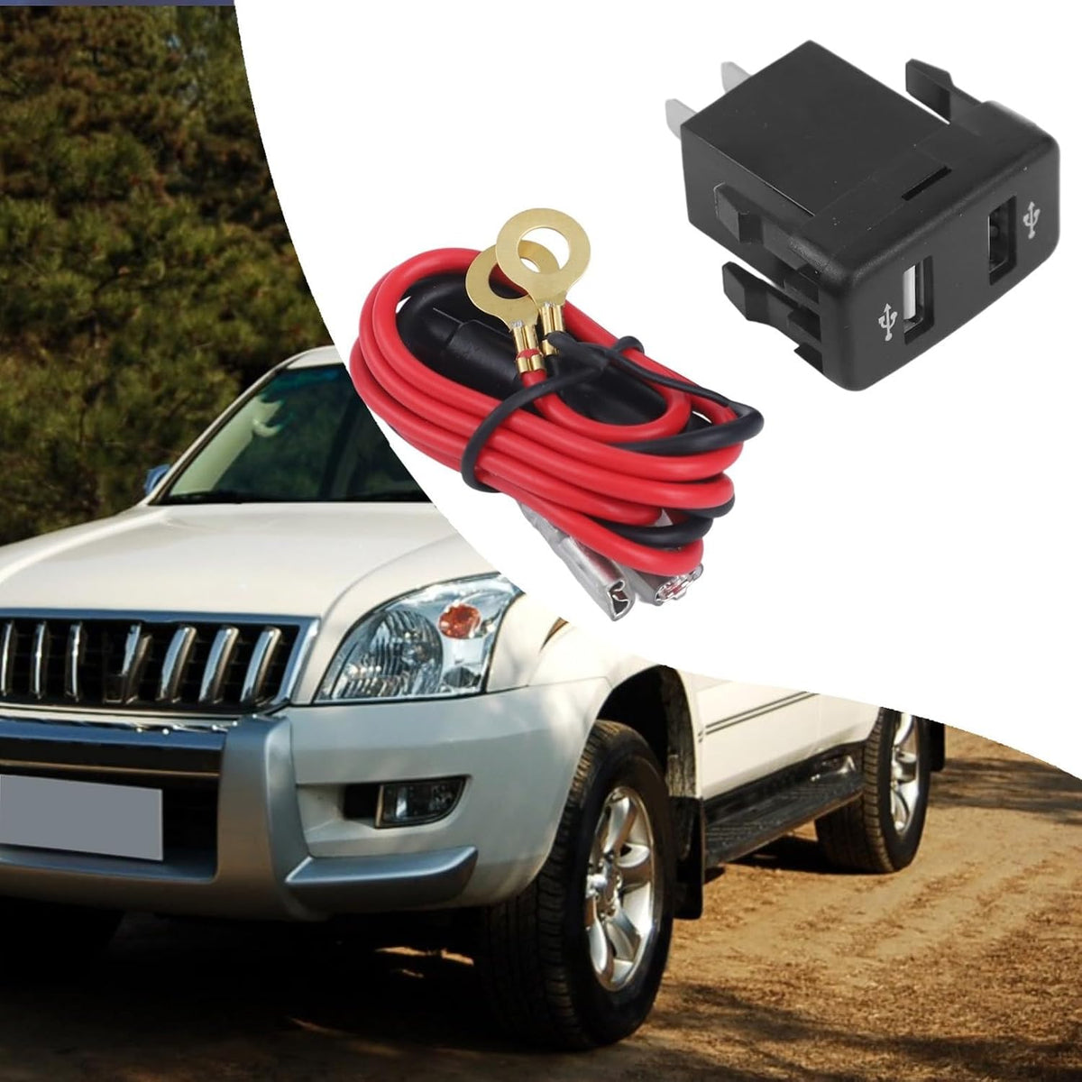 ya 23 10.7 baidi 1xCar Truck Dual USB Port for Charger for for Toyota for Land Cruiser 75, 76, 78 & 79 Series