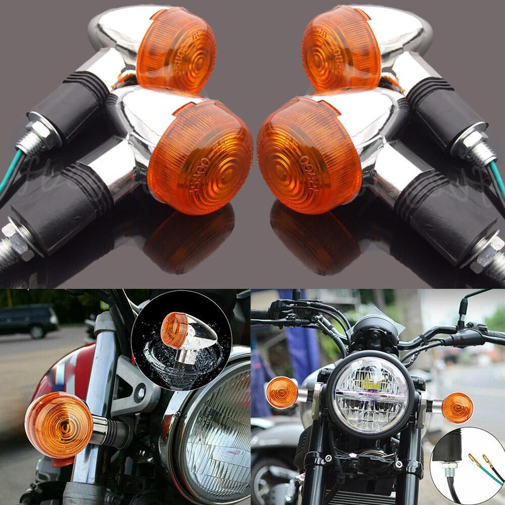 ya 11 9.14 zhengce Motorcycle Amber Round Turn Signal Flashing Lights for Cafe Racer Custom Ch