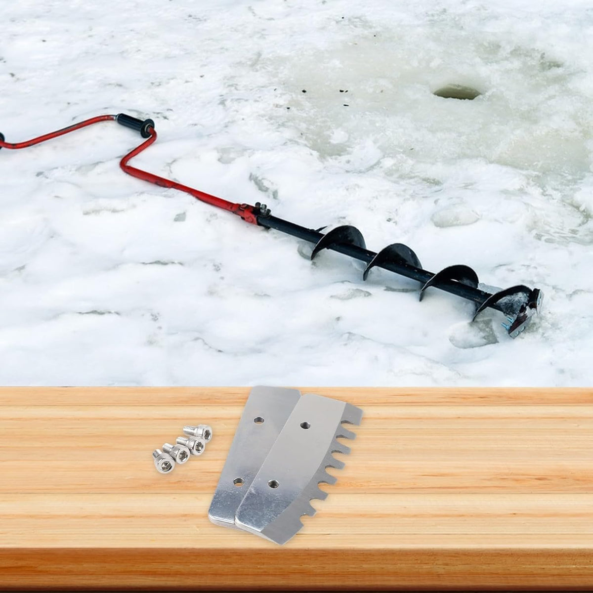 ya 28 10.13 baidi 2 Pack Stainless Steel Ice Auger for Efficient Chiseling 8 Inches