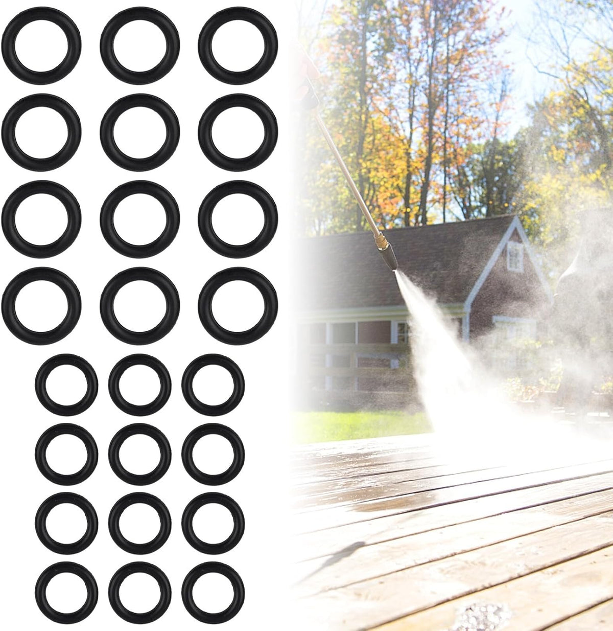 ya 26 10.21 baidi 50 Pressure Washer O Rings Hose Ring Kit for 1/4 3/8 M22 Quick Connect Coupler