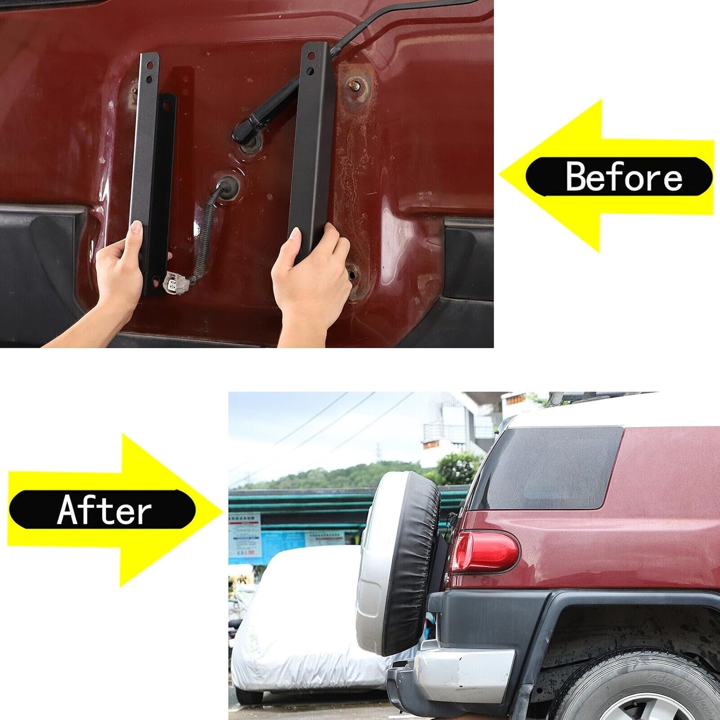 ya 6 8.24 baidi Carbon Steel Spare tire Bracket Transfer Inclined Rear for SEAT Suitable for Toyota FJ Cruiser