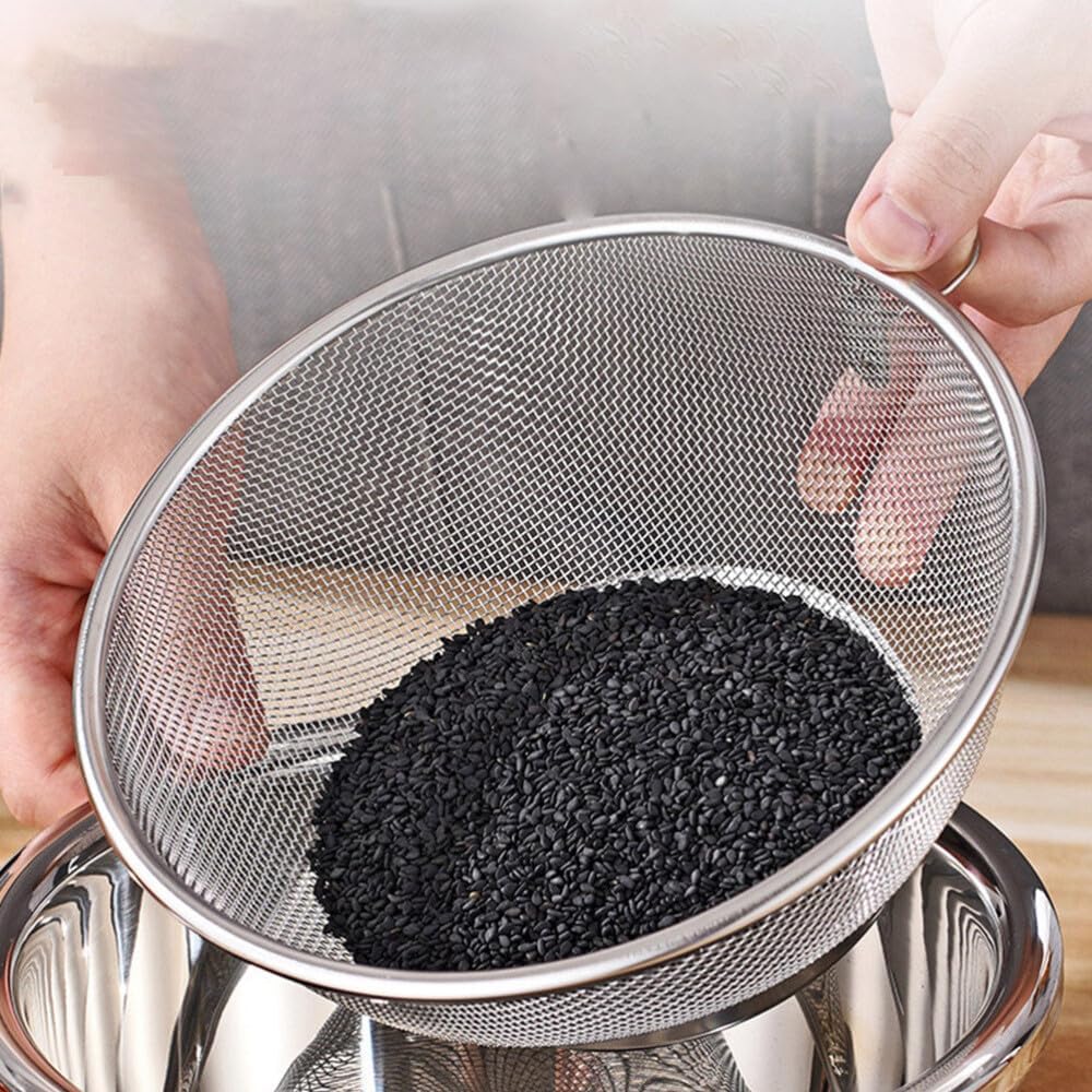ya 14 9.20 baidi Kitchen Drain Basket Stainless Steel Pot Rice Filter Washing Fruit Drainer-1