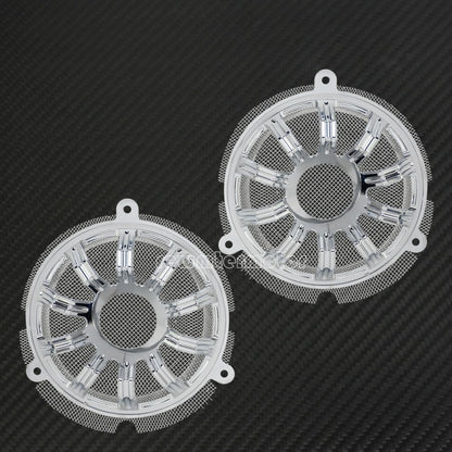 ya 14 9.20 zhengce Chrome Front Speaker Grill Masks Cover Fit for Harley Touring Glide 2014-2-1