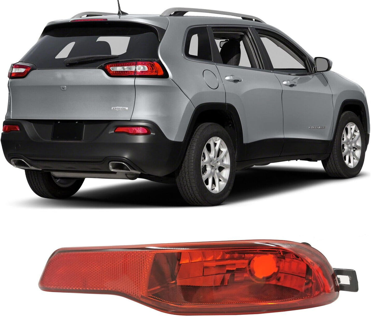 ya 4 8.10 Right side for 2014-18 for Jeep Cherokee rear bumper fog light reflector with O bulb O