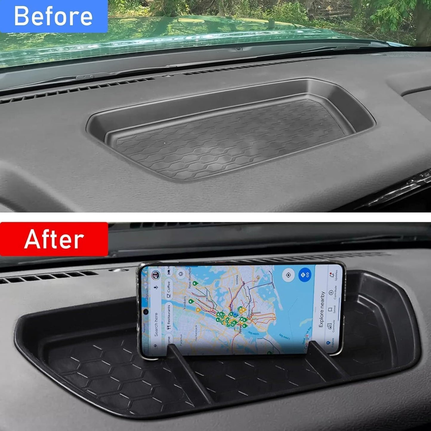 ya 5 8.10 Fits 2022-2024 for Nissan Frontier PVC Dashboard Storage Tray Organizer Phone Holder
