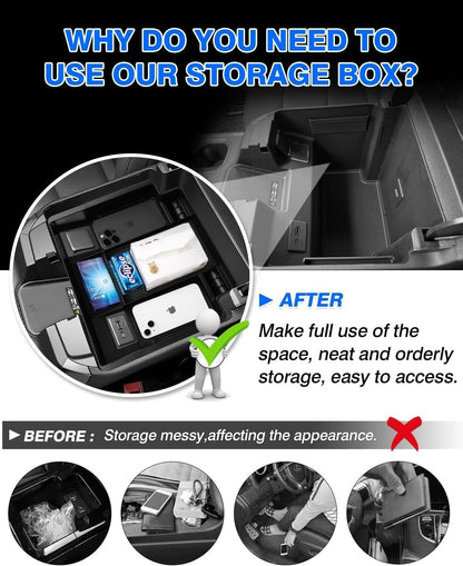 ya 5 8.10 For 2022-2024 for Chevy for Silverado Cab Center Console Storage Box Organizer Accessory