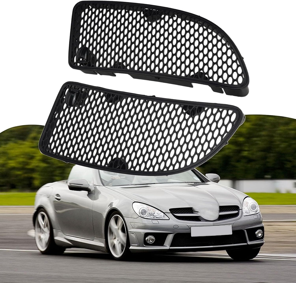 ya 23 10.7 baidi 1 Pair Front Hood Grille For Mercedes R171 SLK280 SLK300,SLK350 2005-11a