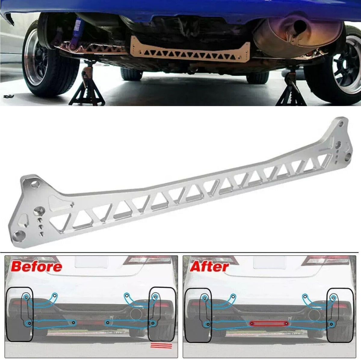 ya 13 9.15 baidi Billet Rear Lower Control Arm+ Subf for Ram e Brace LCA for Honda for Civic 88-95 EG SL