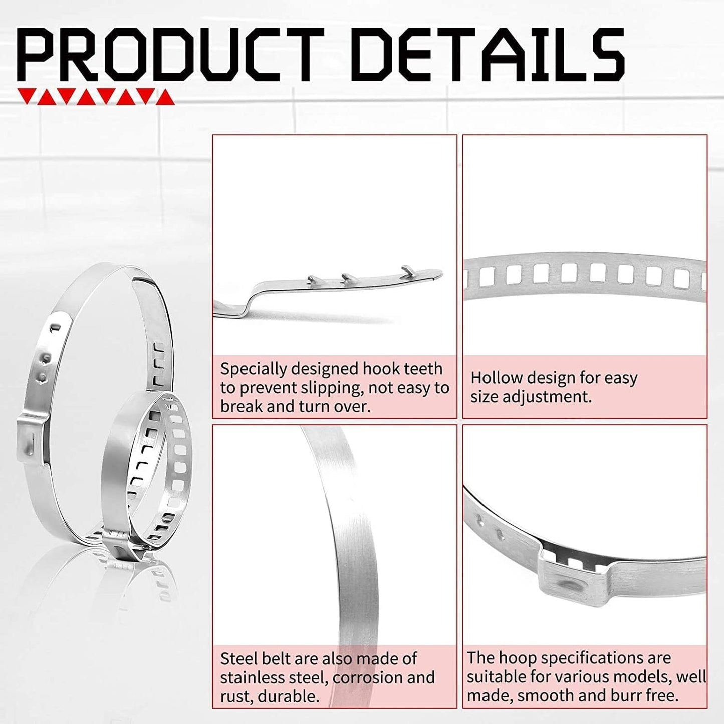 ya 6 8.24 baidi 24 Pcs Steering Rack Cv Boot Clip Clamp Stainless Steel Fits Many Cars Replace