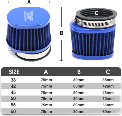 ya 15 10.19 zhengce Motorcycle 60mm Air Filter Intake Cleaner Reusable for Off-road-2