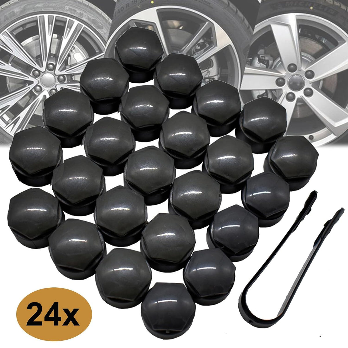 ya 10 9.16 baidi for Audi A4 A6 Q3 Q5 TT Lug Nut Cover Kit Car Wheel Nuts Center Hub Caps 24x25mm