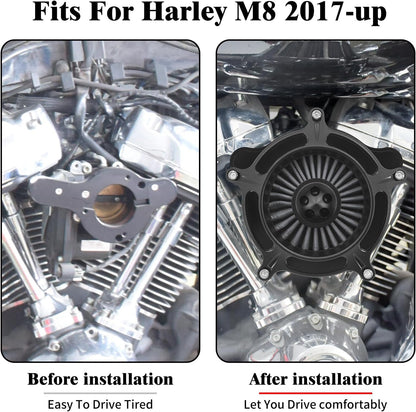 ya 5 8.10 Matte Black Air Cleaner Intake Filter for Harley Touring Street Road Glide 17-25