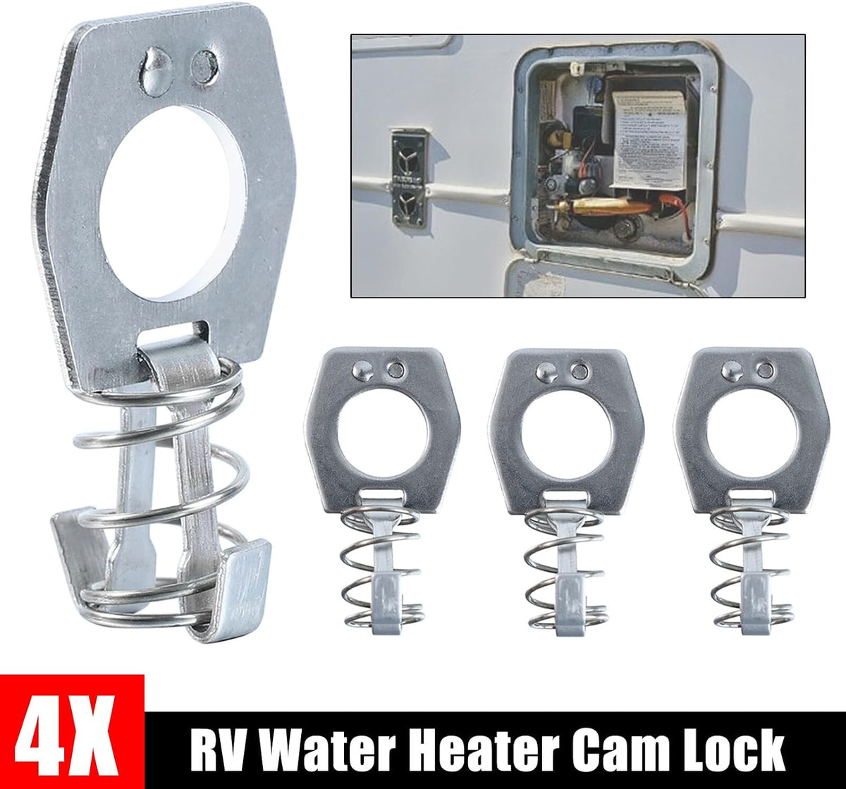 ya 10 9.16 baidi 4X RV Camper Door Latch Lock Fastener Trailer Water Heater Cover Cam Set Durable