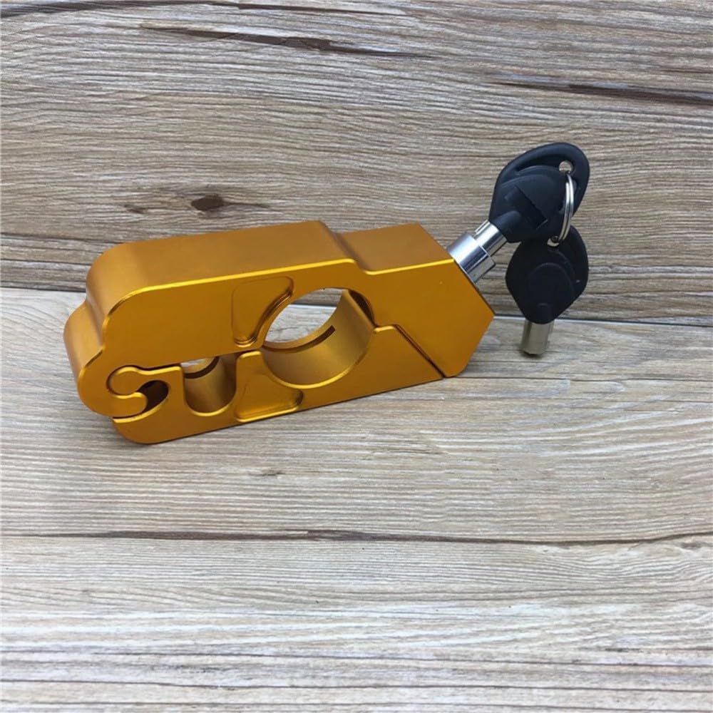 ya 6 8.14 CNC Aluminum Alloy Lock Motorcycle Handlebar Lock For Moving Parts(Golden)