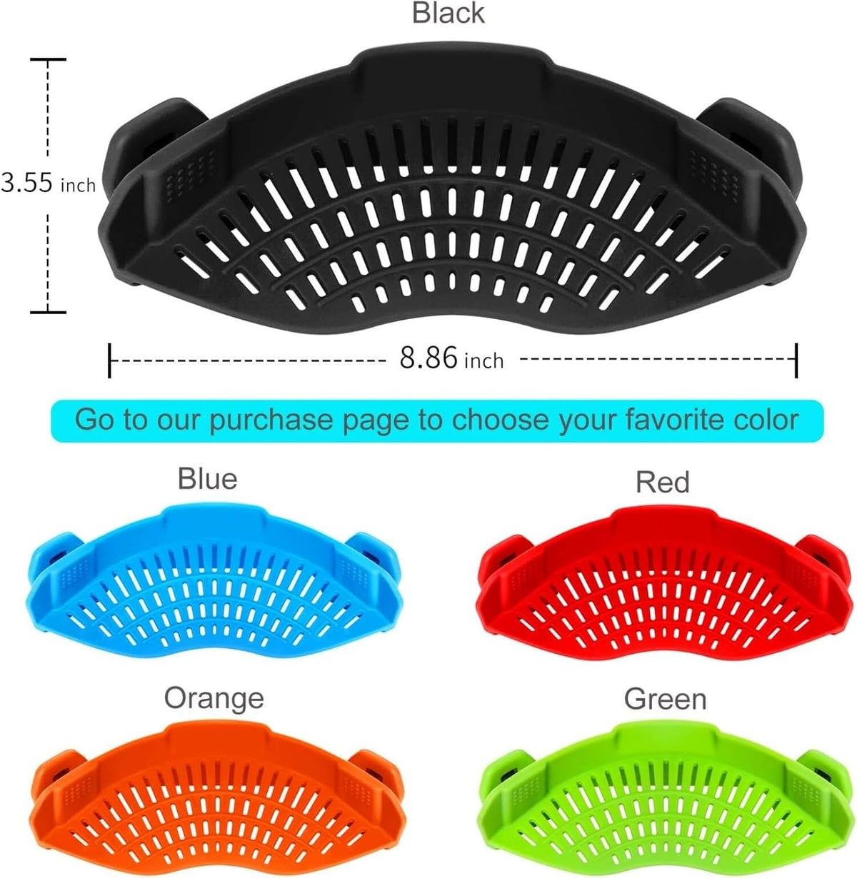 ya 14 9.20 baidi Silicone Clip-on Strainer, Pasta Strainer, Fruit Silicone Kitchen Strainer-1