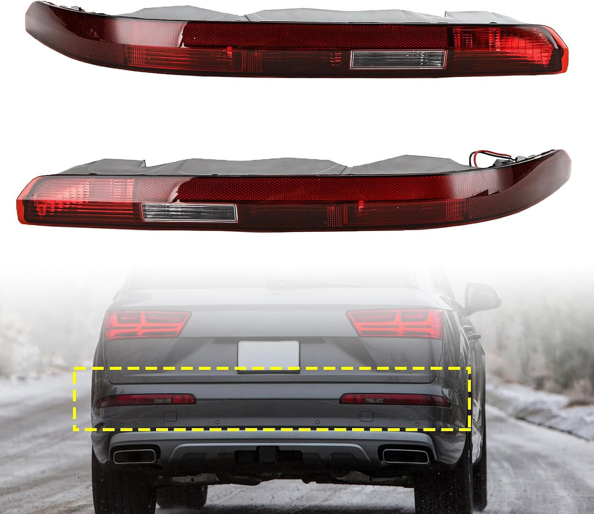 ya 10 9.16 zhengce L+R Rear Bumper Tail Lamp Fog Lamp Assembly 4M0945095A 96A for AUDI Q7 16-2