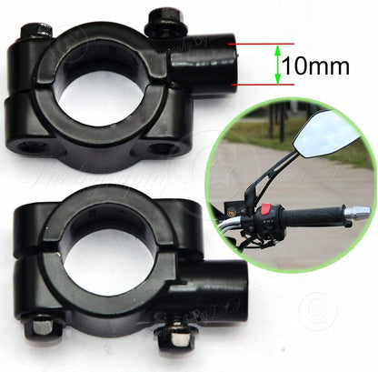 ya 2 8.15 Motorcycle e-Bike Bike Rear Mirror Mount Clamp Holder Hand Bar Bracket Part-10mm