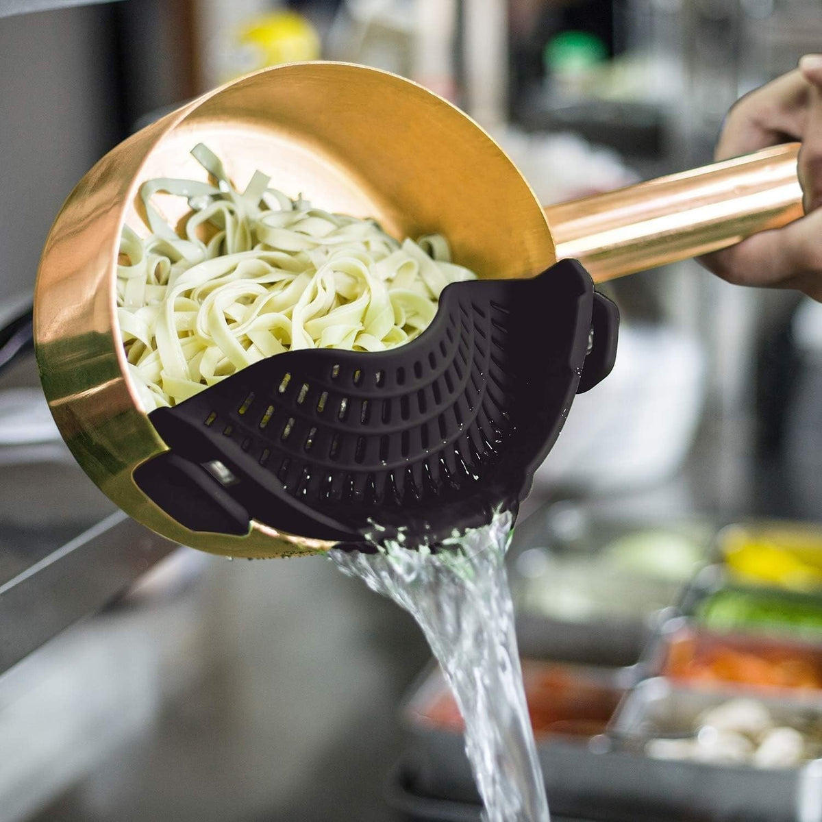 ya 14 9.20 baidi Silicone Clip-on Strainer, Pasta Strainer, Fruit Silicone Kitchen Strainer-1