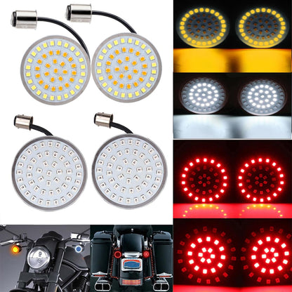 ya 4 8.14 4 Pack 2 Inch Rear 1157 LED Turn Signal Tail Light Inserts for Harley Davidson 