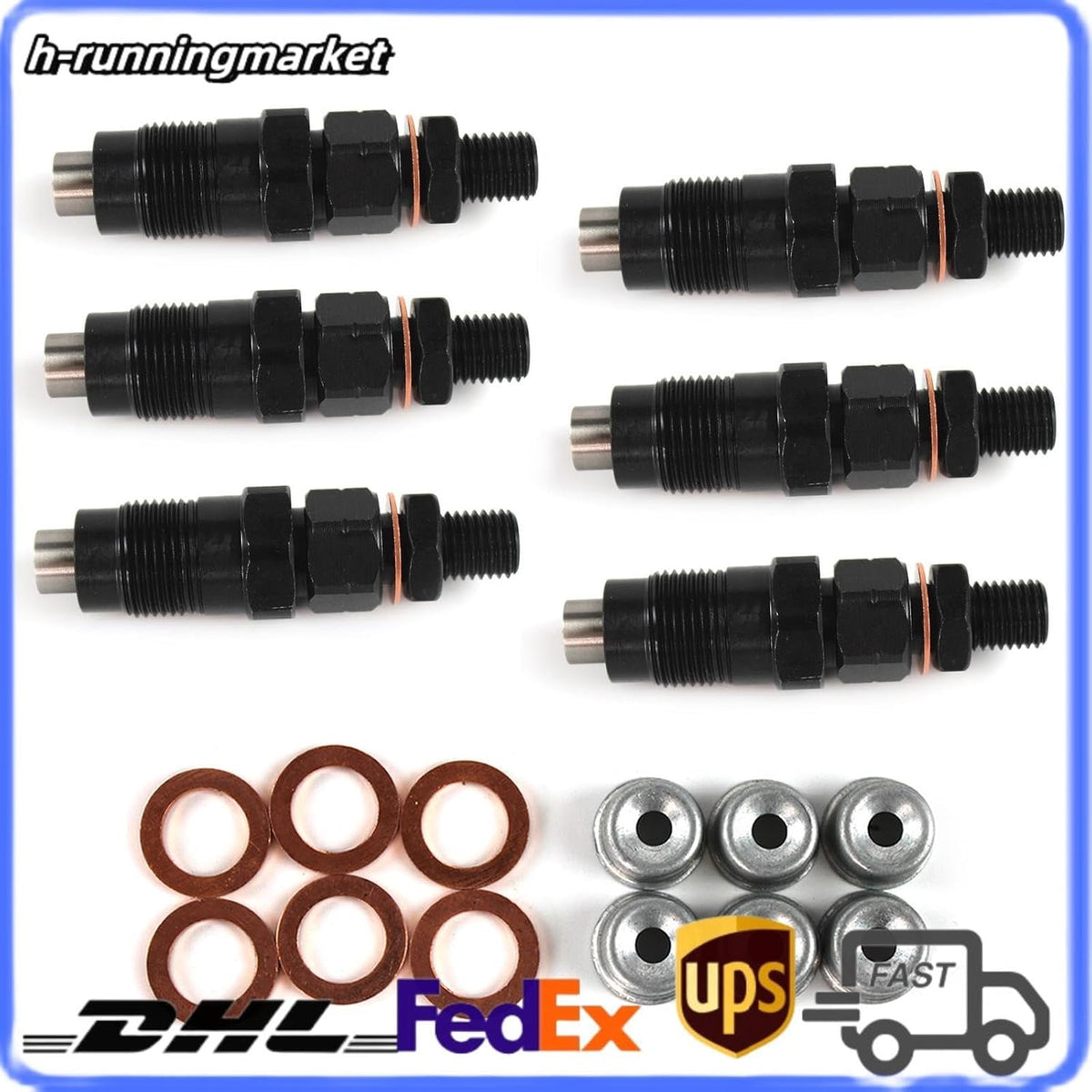 ya 10 9.16 baidi Set of 6 Diesel Fuel Injectors Set for Nissan Patrol GU Y61 TD42 TD42T New