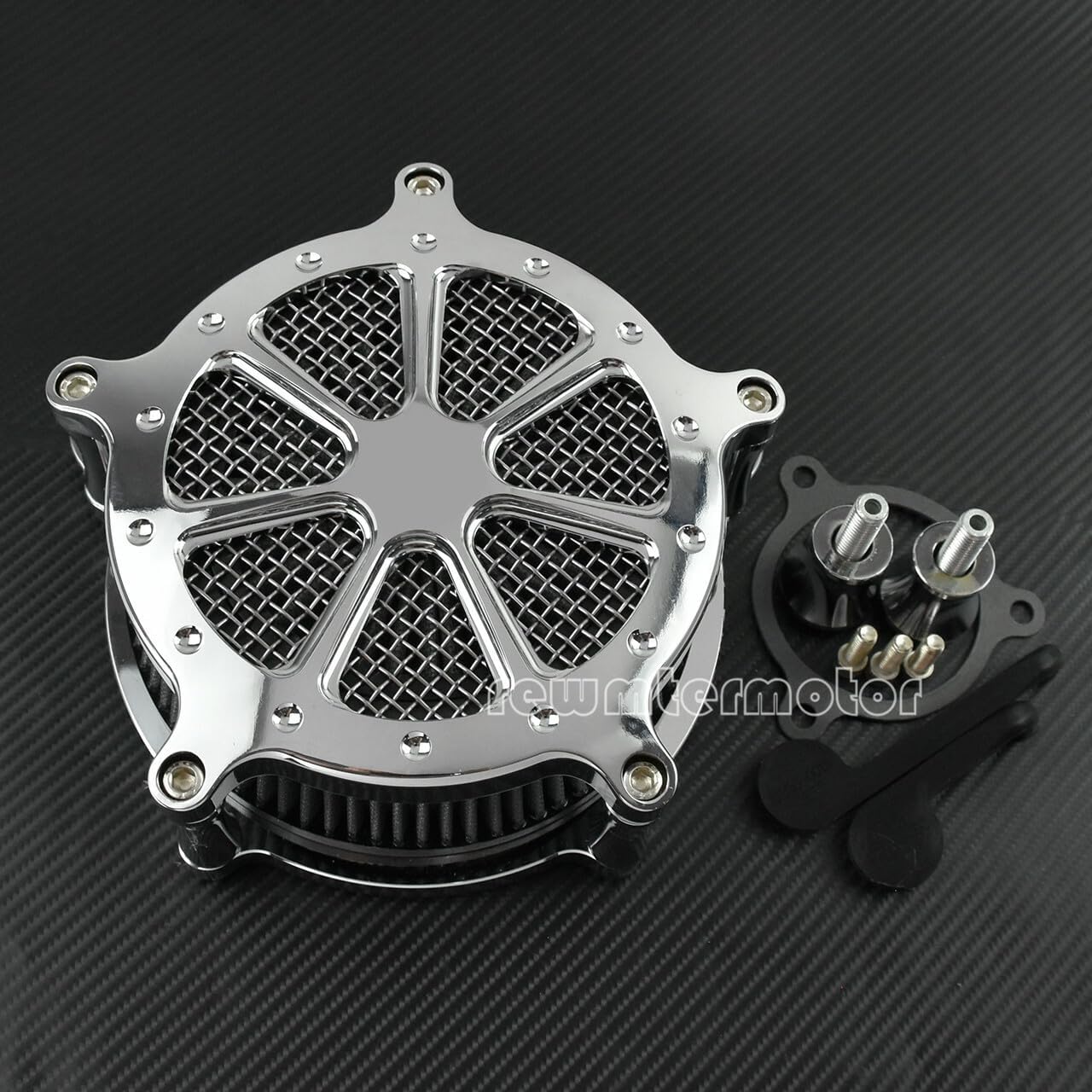 ya 5 8.10 Chrome Air Cleaner Gray Intake Air Filter Fit for Harley Touring Trike 2017-2025
