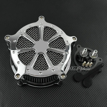 ya 5 8.10 Chrome Air Cleaner Gray Intake Air Filter Fit for Harley Touring Trike 2017-2025