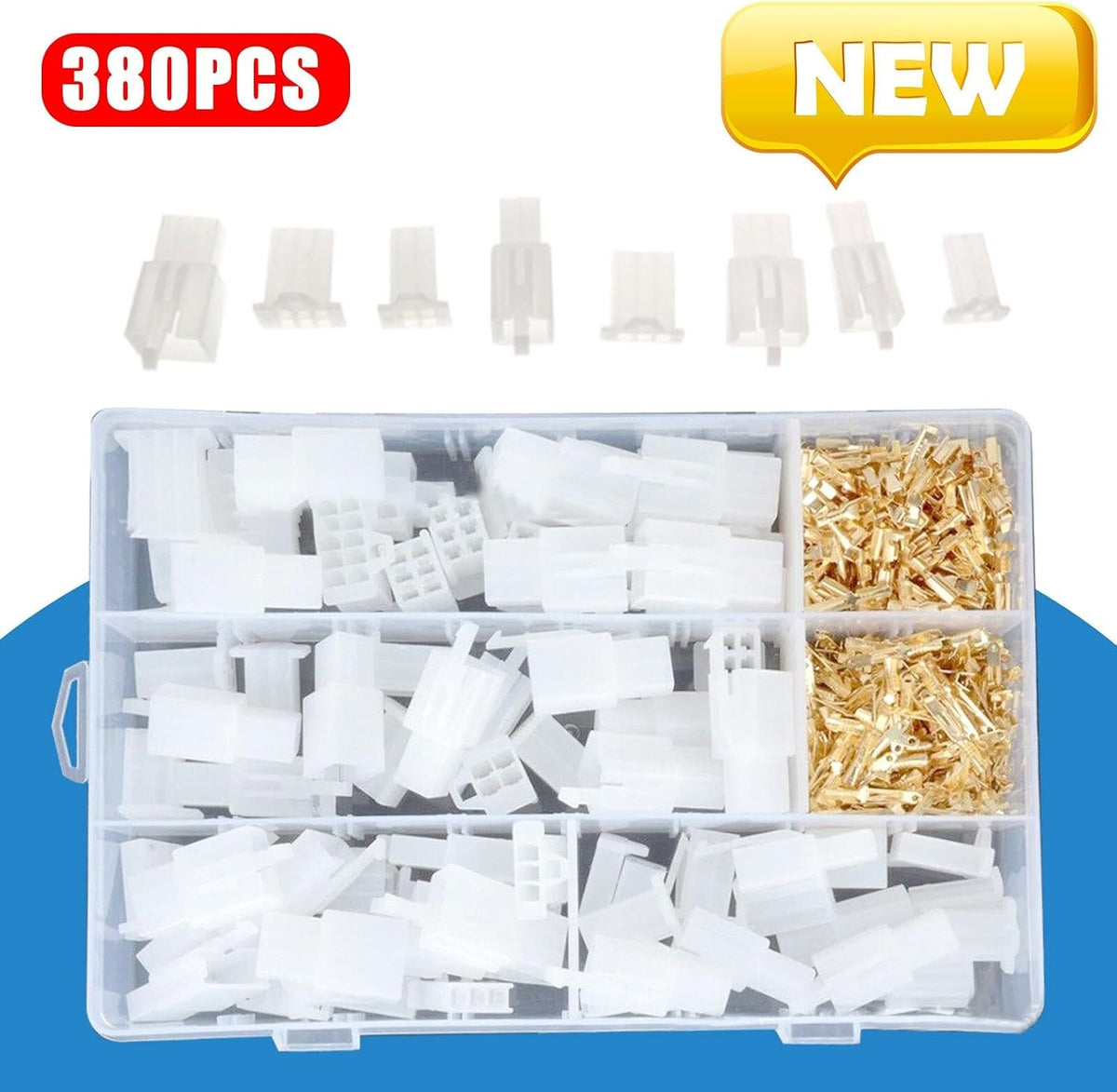 ya 9 10.24 380 Piece Motorcycle Wiring Loom Brass Bullet Connector Terminal Repair Kit
