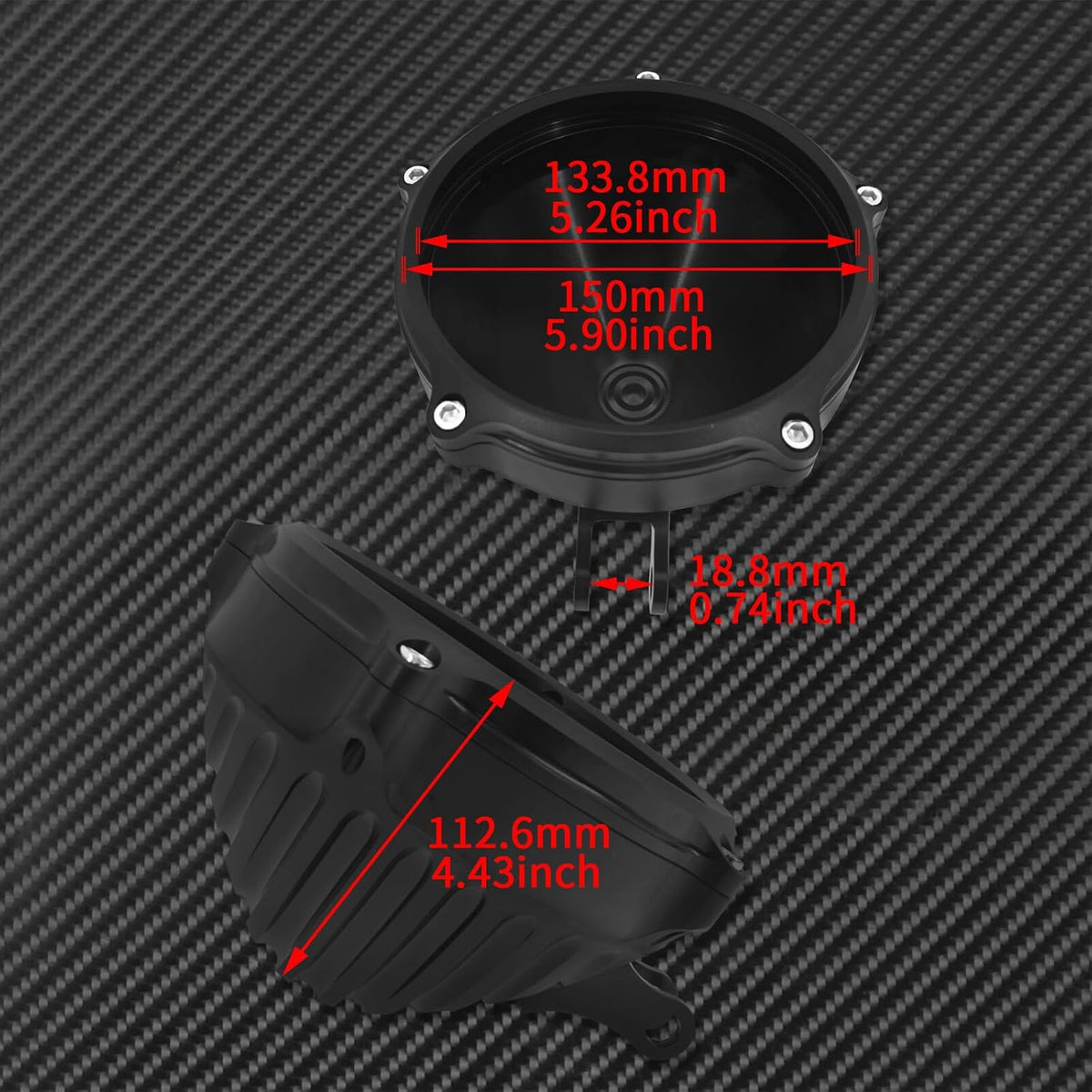 ya 6 8.14 5.75'' CNC Headlight Cover With Bottom Mount Configuration Fit For Dyna Softail