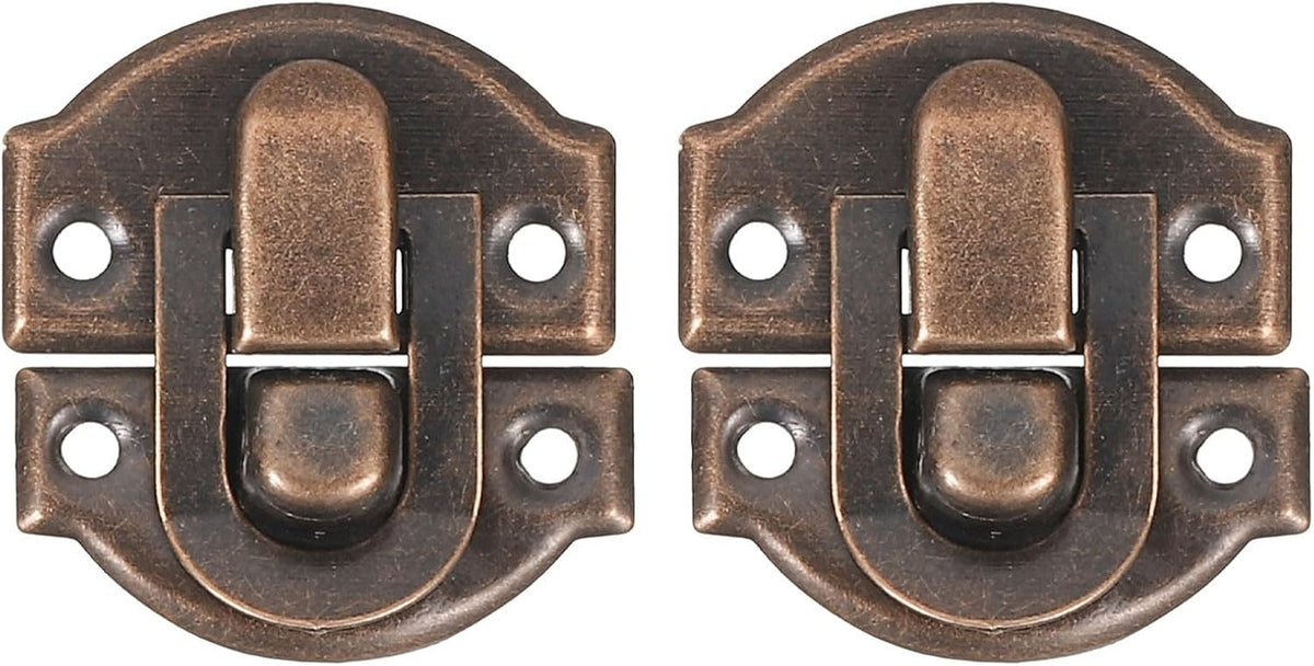 ya 26 10.21 baidi 2Set Retro Toggle Hasp Latch, Billed Iron Latch (27x28mm, Red Bronze)