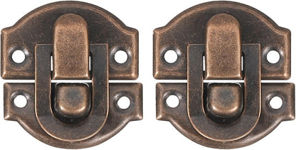 ya 26 10.21 baidi 2Set Retro Toggle Hasp Latch, Billed Iron Latch (27x28mm, Red Bronze)