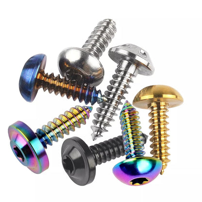 ya 16 10.20 baidi M4 M5 M6 Titanium Bolt Self Tapping Screws Torx Head 15 17 20 25mm Fastener 6pcs-1