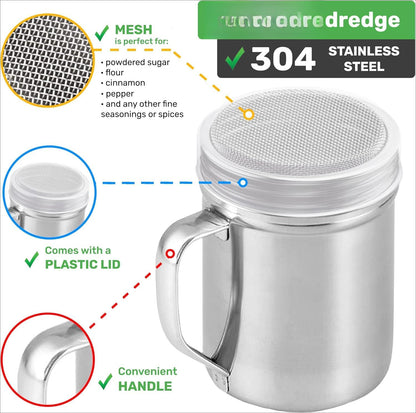 ya 14 9.20 baidi Powdered Sugar Shaker - with Handle - Fine Mesh - 6 oz, Pack of 2-1